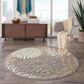 Nourison Aloha Floral 4" Round Natural Indoor/Outdoor Area Rug, , large