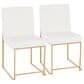 Lumisource Fuji Side Chair with White Cushion in Gold (Set of 2), , large