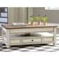 Ashley Realyn Lift Top Cocktail Table in White and Brown, , large