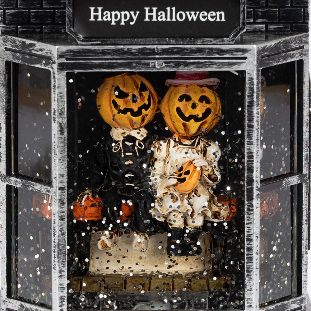 The Gerson Company 2-Piece Spinning Water Globe Halloween House Set, , large