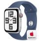 Apple Watch SE GPS + Cellular 44mm Silver Aluminum Case with Denim Sport Band - M/L, , large