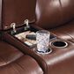Ashley Next Move Power Reclining Console Loveseat in Mahogany, , large