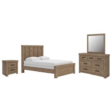 Ashley Oliandon 4 Piece Queen Panel Bedroom Set in Light Brown, , large