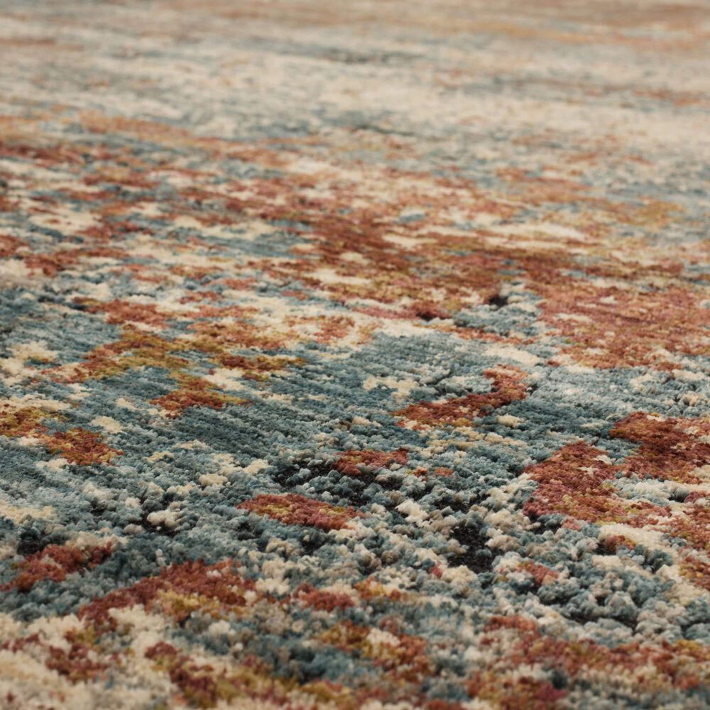 Karastan Marash Ankara 6'7" x 9'6" Rust Red, Blue and Beige Area Rug, , large
