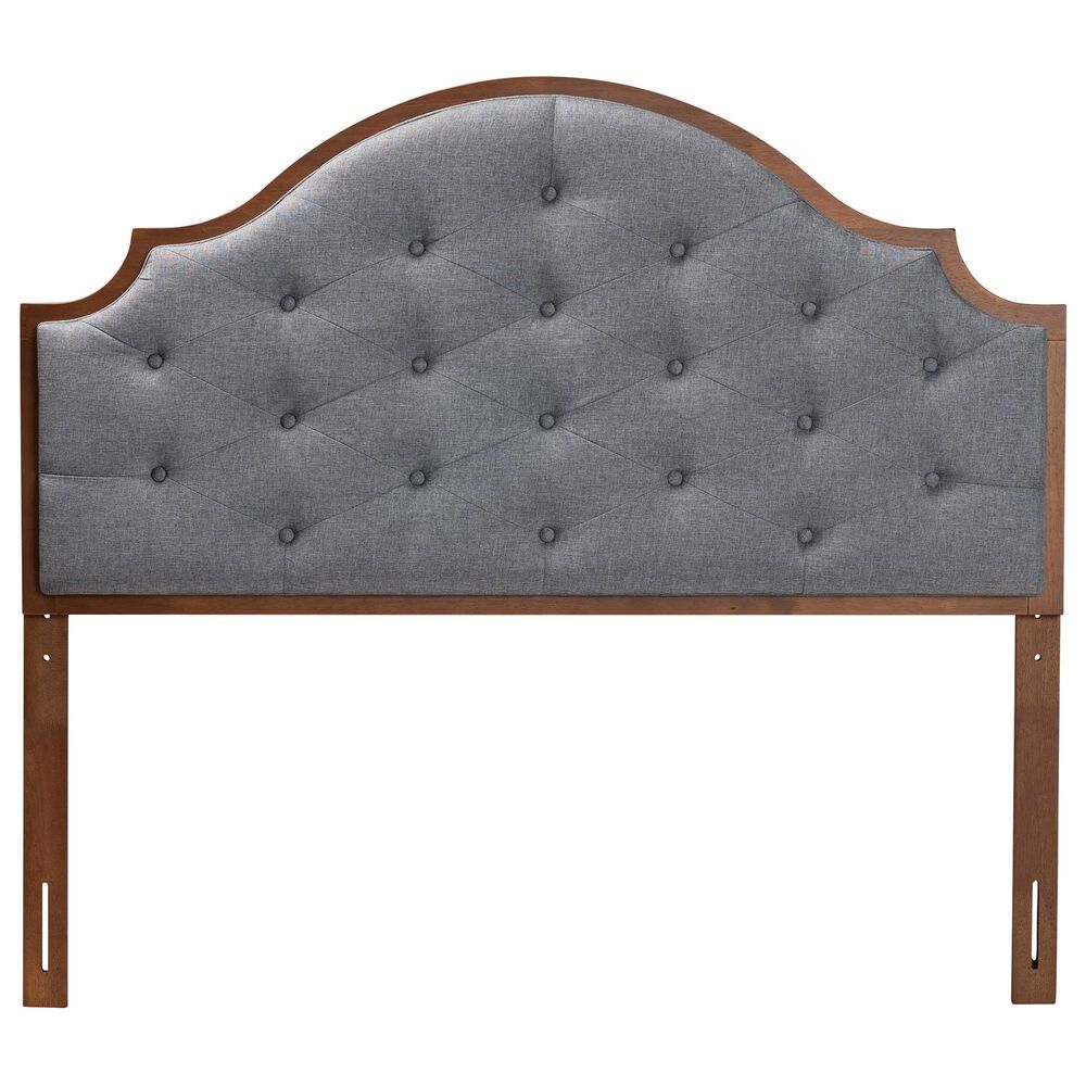 Baxton Studio Premala King Panel Headboard in Walnut Brown, , large