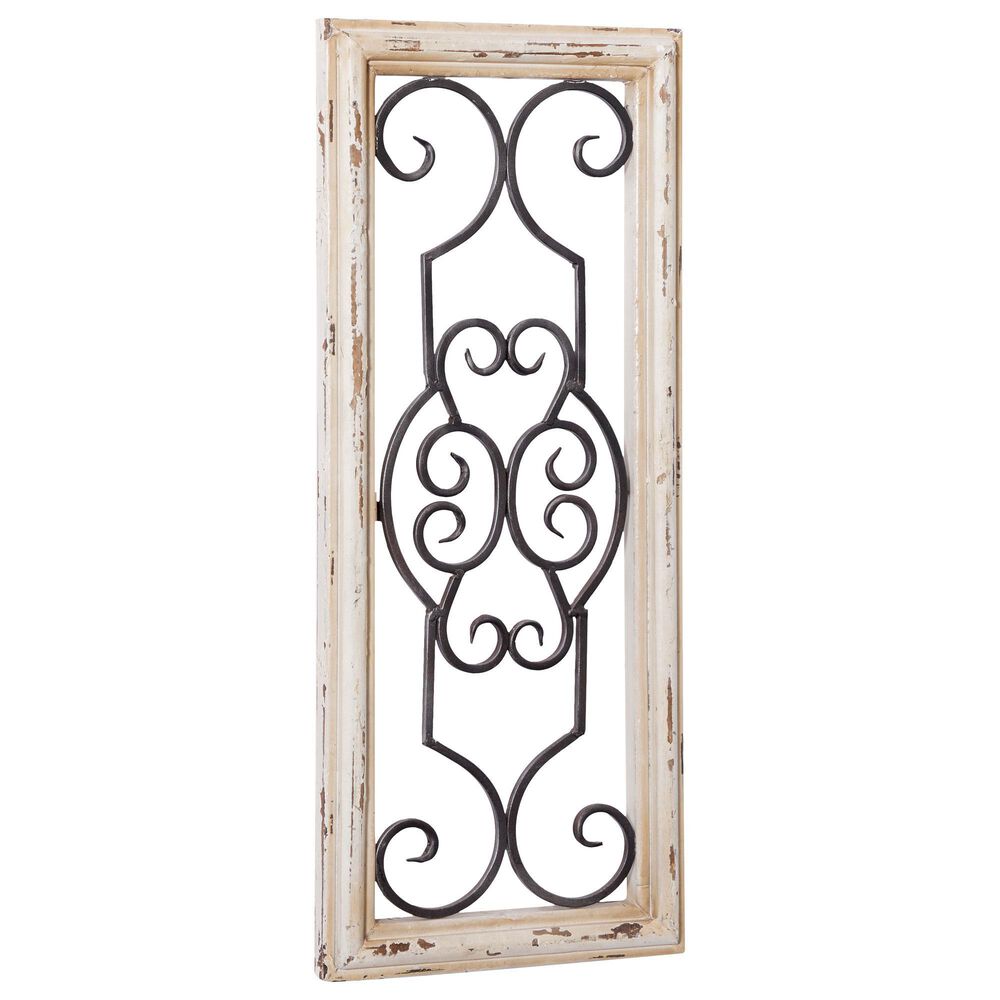 Maple and Jade 25" x 10" Wall Panel in Antique White and Black, , large