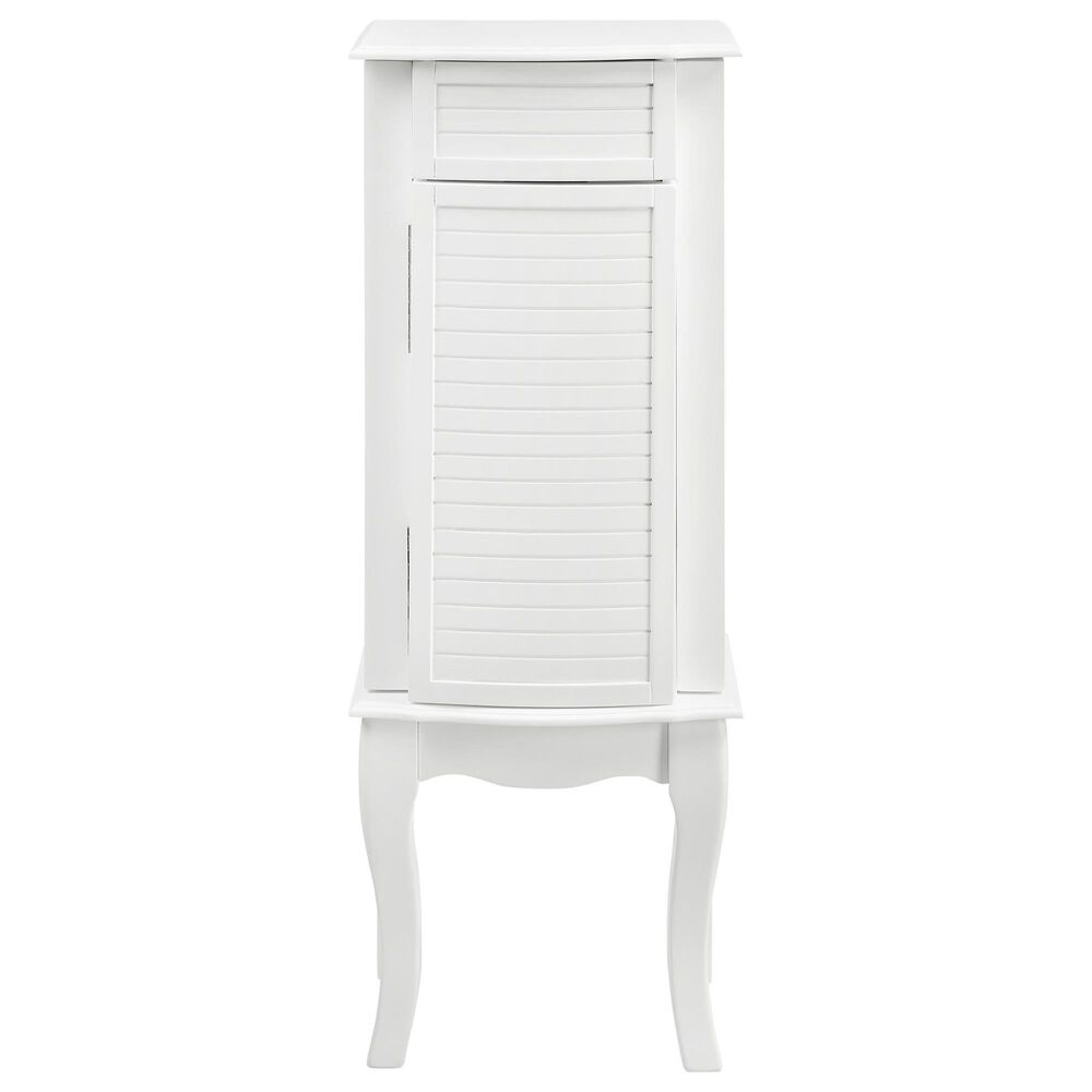 Linden Boulevard White 4 Drawer Jewelry Armoire in White, , large
