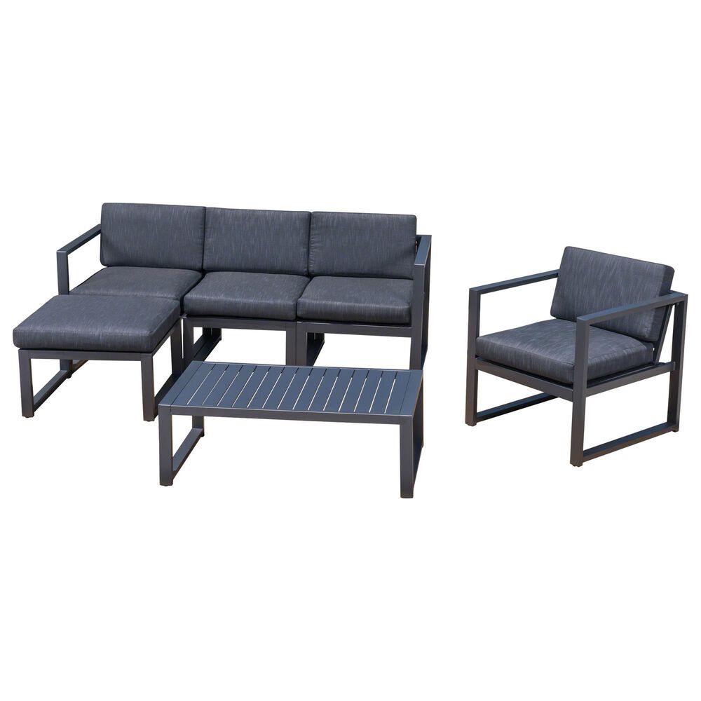 Noble House Navan 6Piece Patio Sofa Set in Black NFM