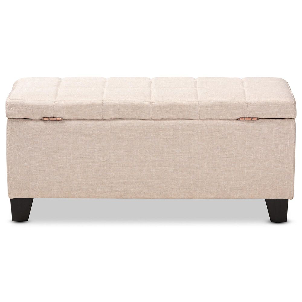 Baxton Studio Fera Storage Ottoman in Beige, , large