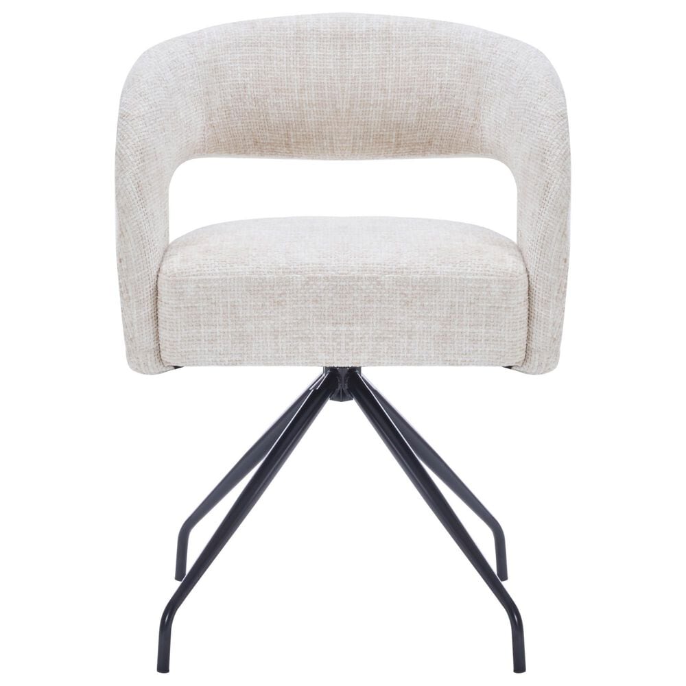 Impressions Vanity Miranda Vanity Chair with Cream Cushion in Black, , large
