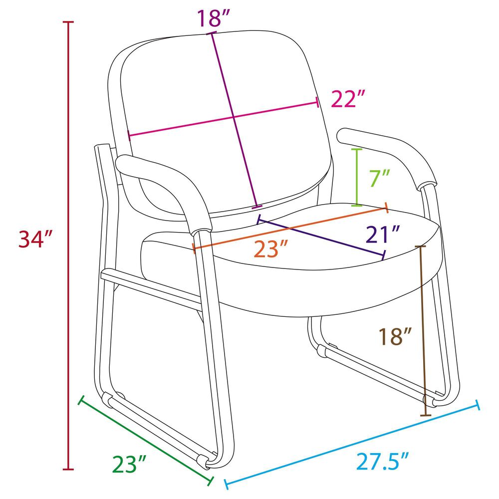 Regency Global Sourcing Victor Big &amp; Tall Guest and Reception Chair in Black, , large