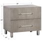 Urban Home Argento 2 Drawer Nightstand in Misty Grey and Stainless Steel, , large