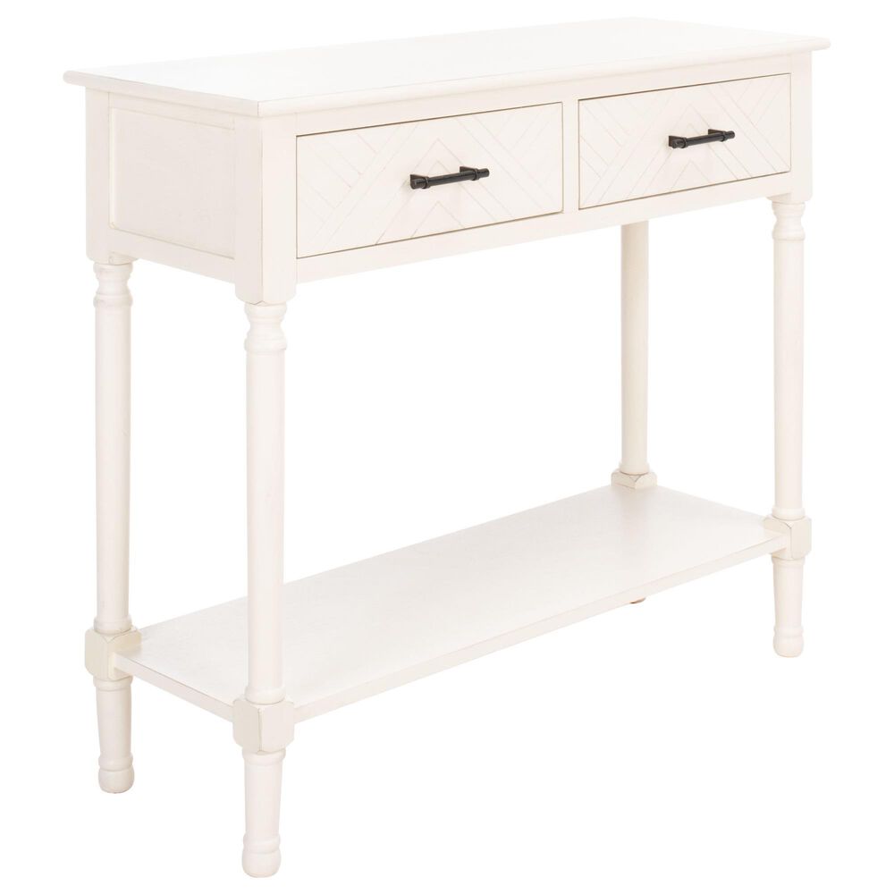 Safavieh Daegan Console Table in Distressed White, , large
