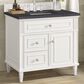 James Martin Vanities Lorelai 36" Single Vanity in Bright White with 3 cm Charcoal Soapstone Quartz Top, , large