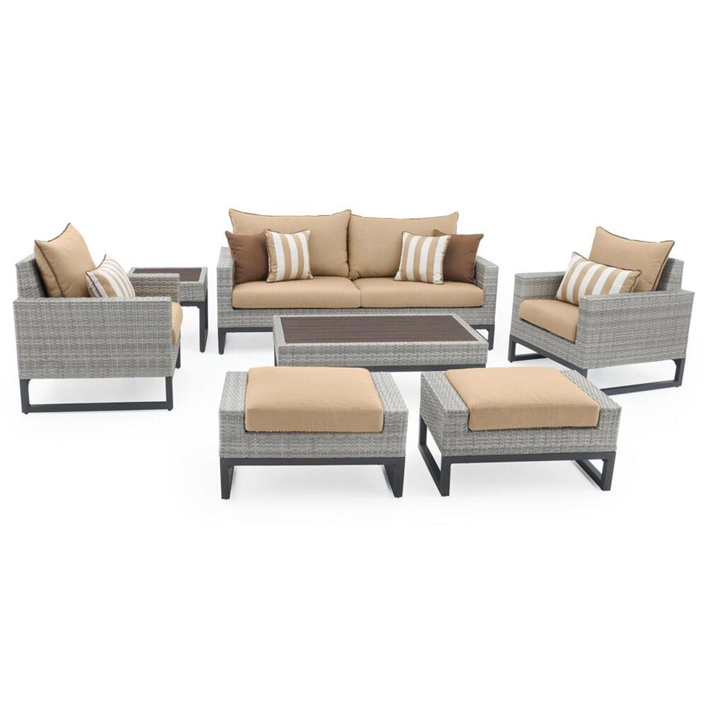 RST Brands Milo 7-Piece Sunbrella Patio Deep Seating Set in Maxim Beige, , large