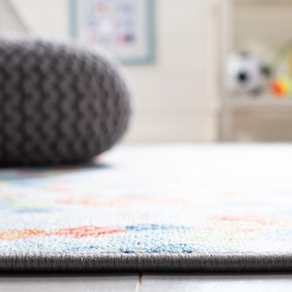Safavieh Kids Playhouse Abstract 3&#39;3&quot; x 5&#39;3&quot; Ivory and Blue Rug, , large