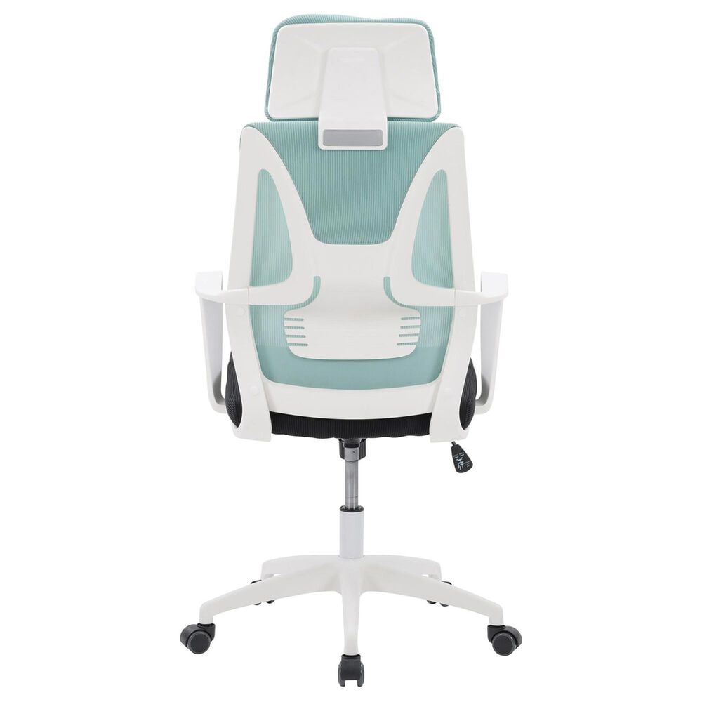 CorLiving Workspace Office Chair with White Frame in Teal and Black, , large