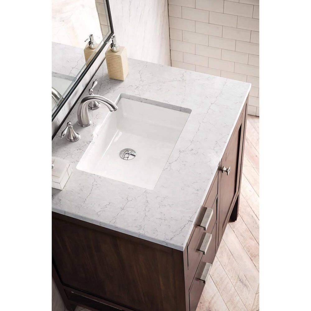 James Martin Vanities Addison 30" Single Bathroom Vanity in Mid Century Acacia with 3 cm Eternal Jasmine Pearl Quartz Top, , large