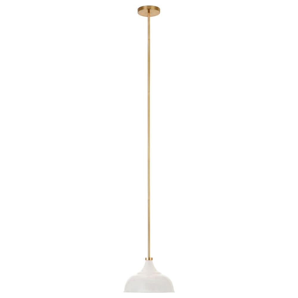 Hudson and Canal Mackenzie Pendant in Matte White/Brass, , large
