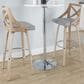 LumiSource Charlotte Swivel Bar Stool with Light Grey Fabric Upholstery in Whitewashed and Chrome (Set of 2), , large