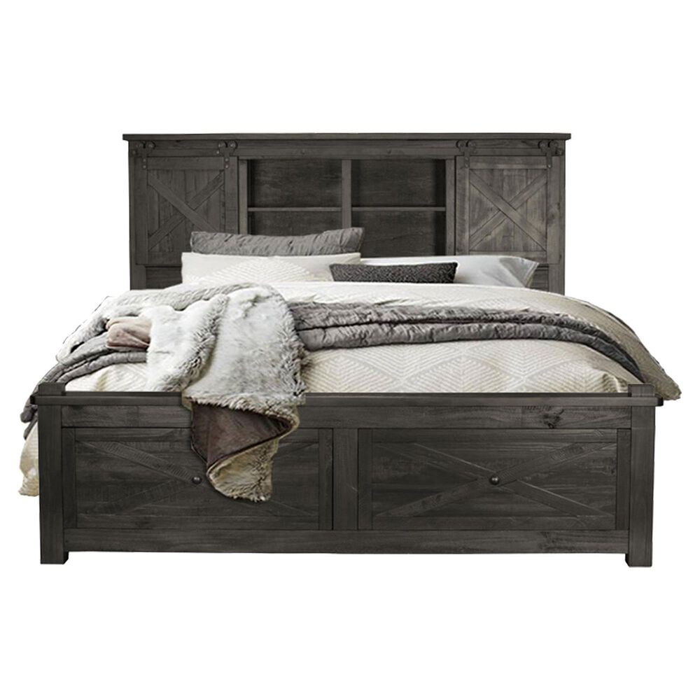 A-America Sun Valley 4 Piece Queen Storage Bedroom Set in Charcoal, , large