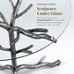 Furniture of America Lalia Side Table with Tempered Glass Top and Tree Branch Base in Gun Metal, , large