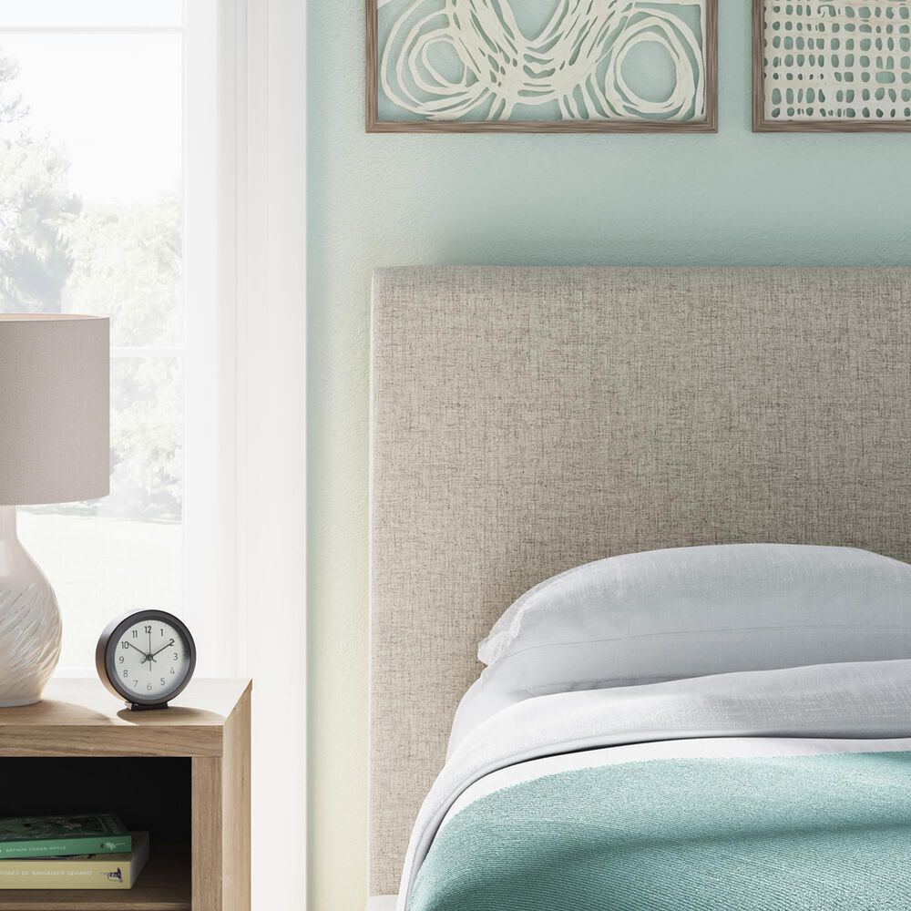 Ashley Cielden Full Upholstered Bed and Nightstand in Tan, , large
