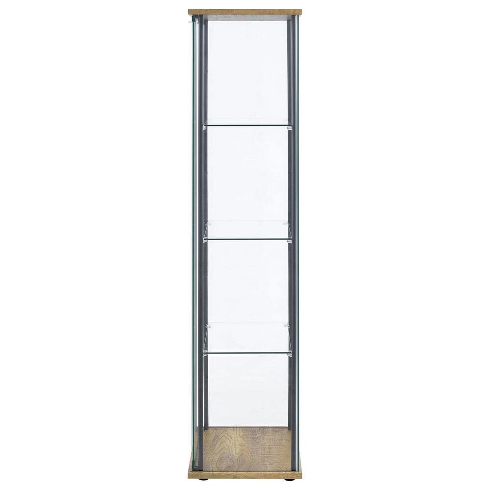 Coaster Bellatrix Curio Cabinet in Mango, Clear and Sandy Black, , large