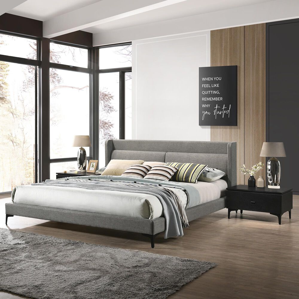 Blue River Legend King Platform Bed in Gray, , large