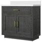 Lexora Home Abbey 36" Single Bathroom Vanity in Black Oak with 2 cm White Quartz Top and Rectangular Sink, , large