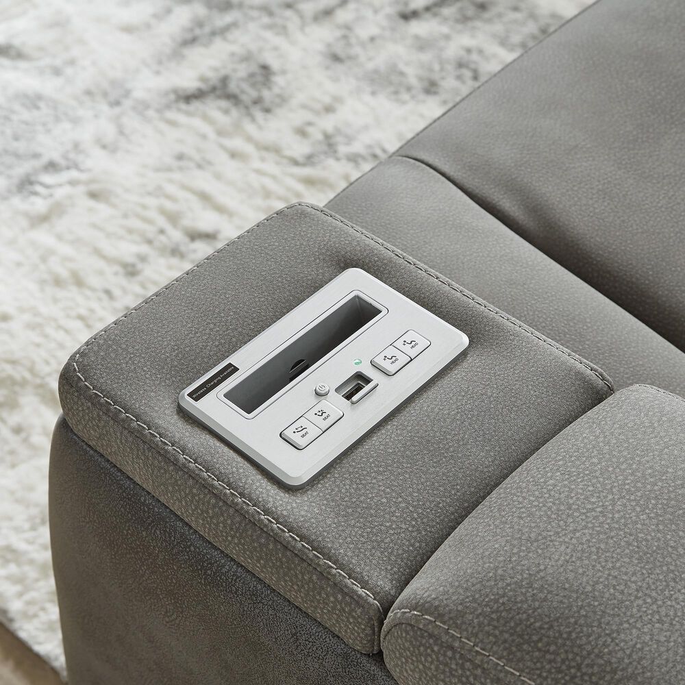 Ashley Next-Gen DuraPella Power Reclining Loveseat with Console in Slate, , large