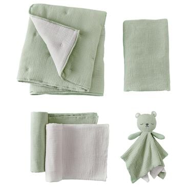 Levtex Cloud Muslin 5-Piece Bedding Set in Sage and White, , large