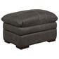 Superb Leather Leather Ottoman in Oslo Dark Grey, , large