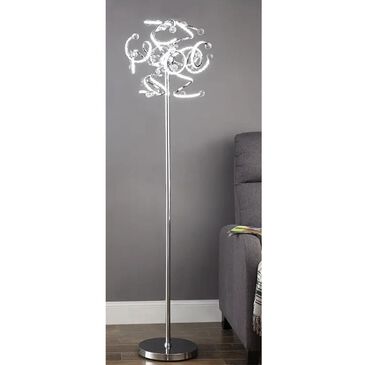Anthony California 64" Swirls LED Floor Lamp in Chrome, , large