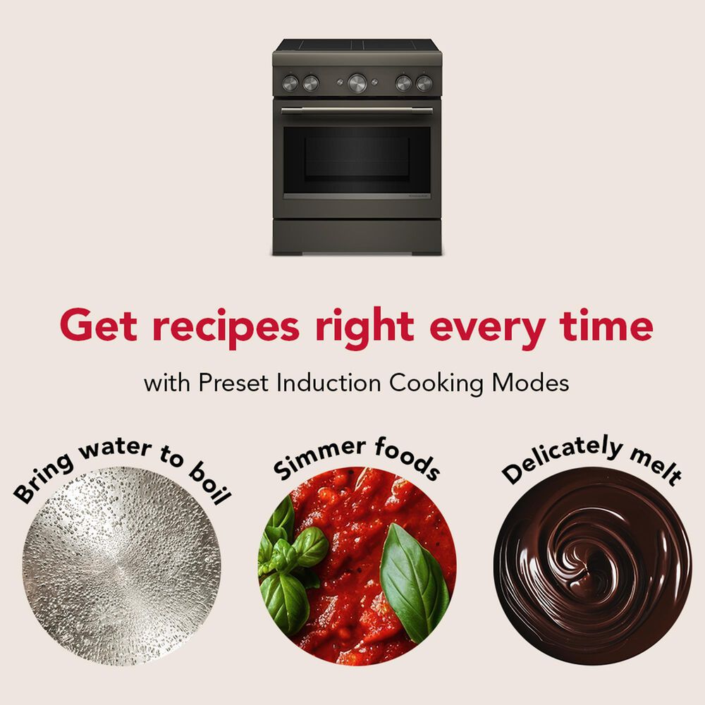 KitchenAid 30" Induction Commercial Range in Black Ore, , large