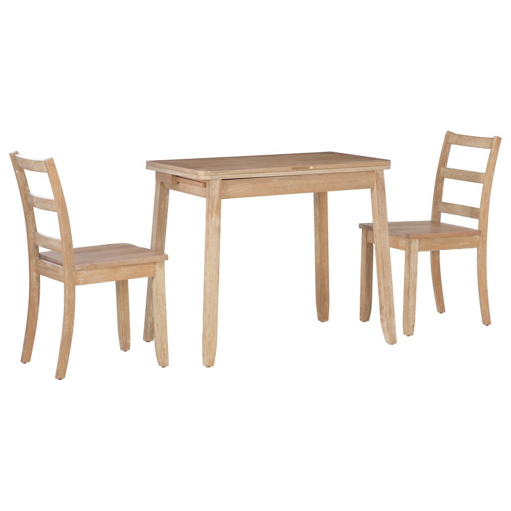 Linon Home Decor Brenton 3-Piece Rectangular Dining Set in Grey Wash, , large