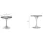 Leisuremod LeisureMod Verve Collection 27 Round Dining Table, White Base with Sintered Stone Black Top, , large