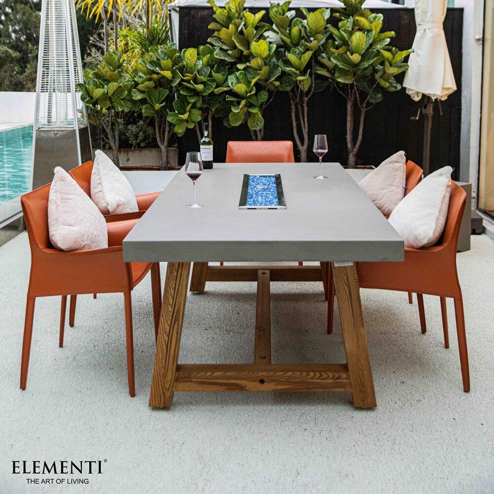 Elementi Fire Sonoma Rectangle Natural Gas Dining Fire Table in Gray and Natural, , large