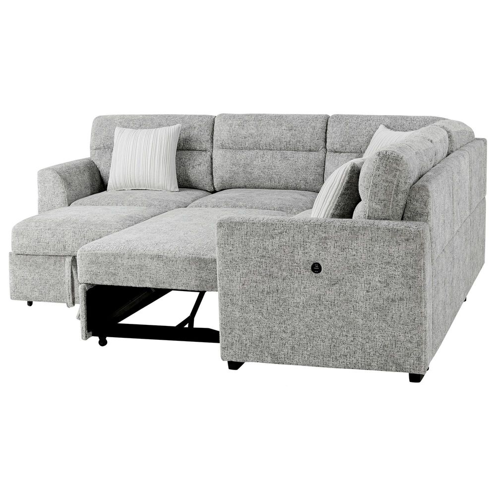 Global Furniture USA Walker 6-Piece Convertible Sectional in Nickel, , large