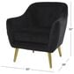Maple and Jade Accent Chair with Tapered Gold Legs in Black, , large