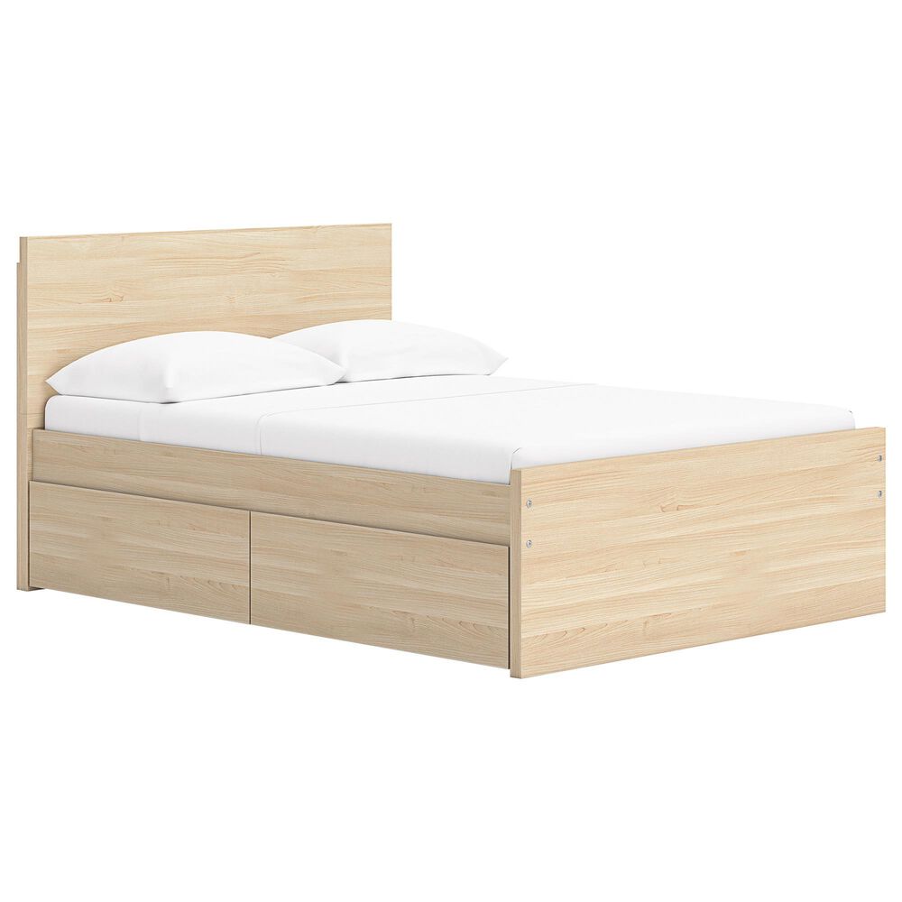 Ashley Onita Full Panel Platform Bed with 1 Side Storage in Natural, , large