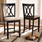Baxton Studio Reneau Counter Height Pub Chair with Sand Cushion in Espresso Brown (Set of 2), , large