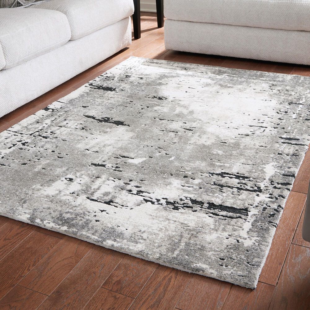 Ashley Aworley 5&#39; x 7&#39; Gray and White Area Rug, , large