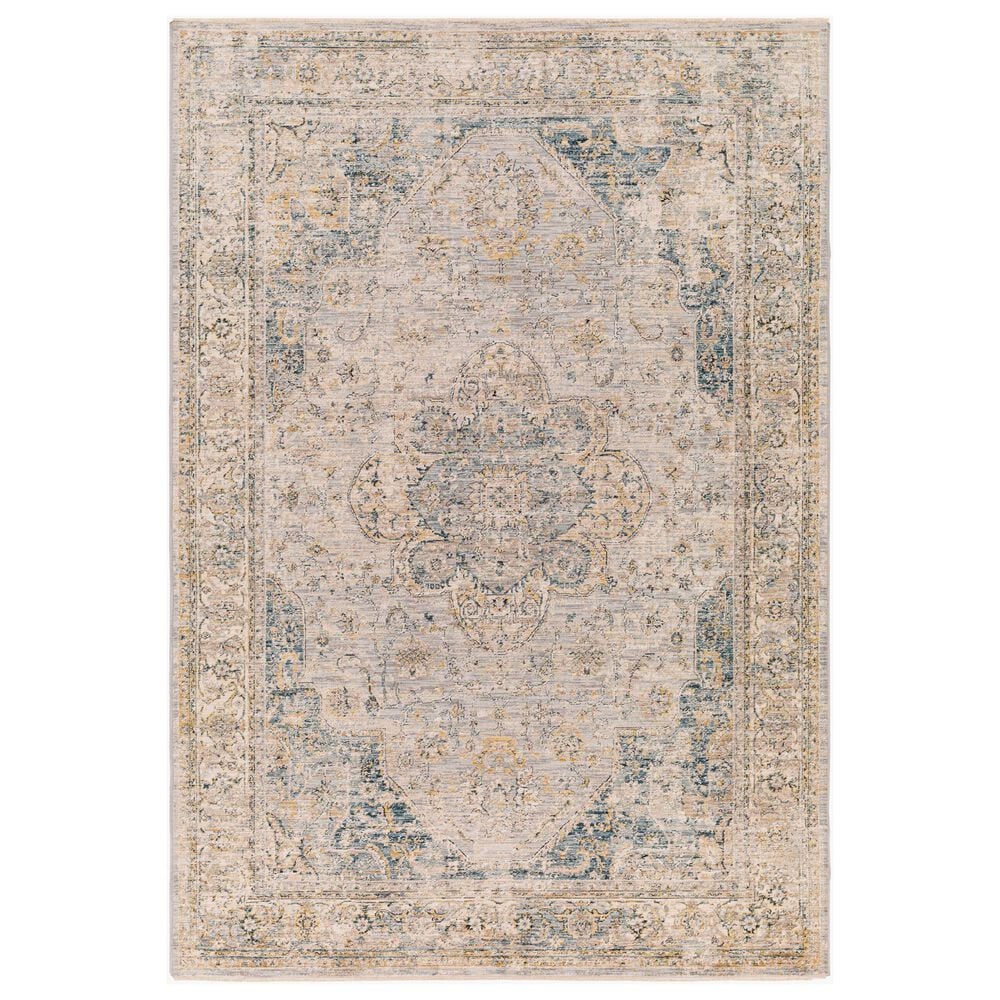 Surya Aspendos 2"7" x 3"11" Beige, Blue, Charcoal, Cream, Denim, Gray, Ink Blue, Mustard and Taupe Area Rug, , large