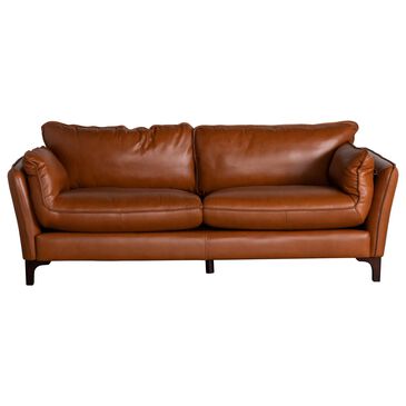 Sienna Designs 89" Leather Stationary Sofa in Everest Caramel, , large