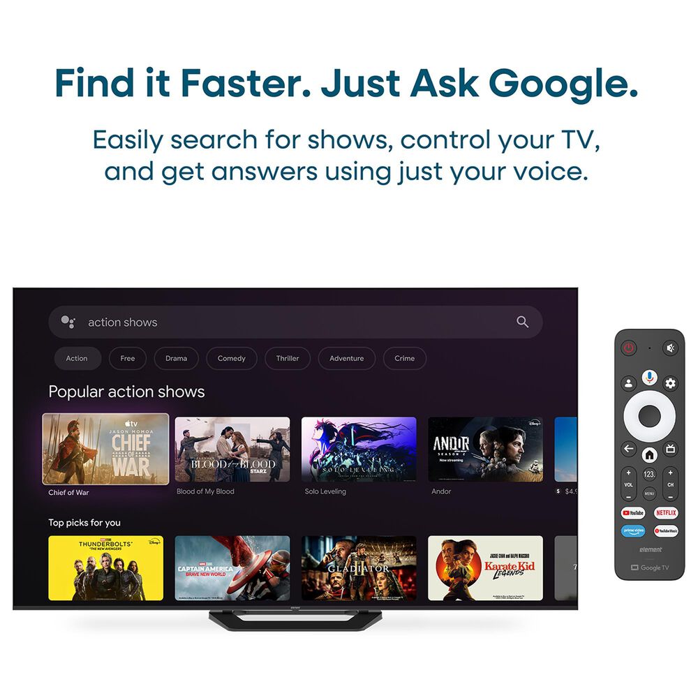 Element 100" Class Mini-LED QLED 4K in Black - Smart Google TV, , large