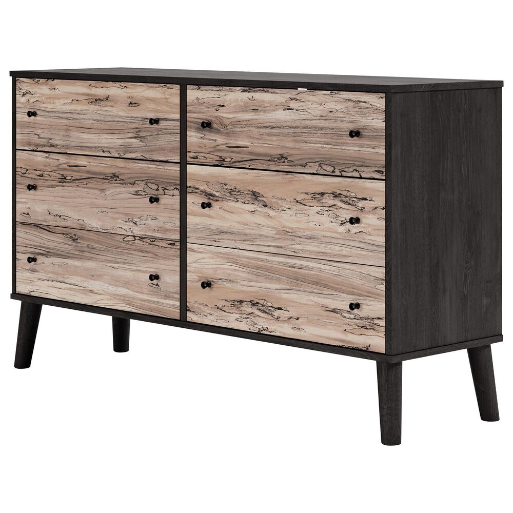 Ashley Piperton 6-Drawer Dresser in Brown and Dark Charcoal, , large