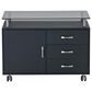 Rta Products Llc Rolling Storage Cabinet with Frosted Glass Top in Graphite, , large