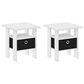 HOMLUX 2-Piece 1-Shelf End Table with Bin Drawer in White, , large