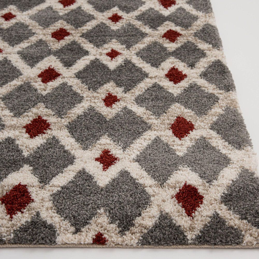 Central Oriental Tulsa Kiernan 5&#39; x 7&#39;3&quot; Armor Grey and Rust Area Rug, , large